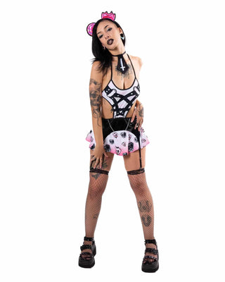 Bratty Bear One-Piece Bodysuit and Skirt SWIMWEAR