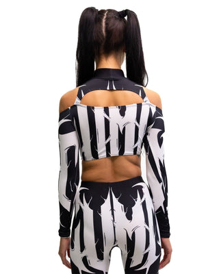 MuShY Metal Long Sleeve Crop Top Top