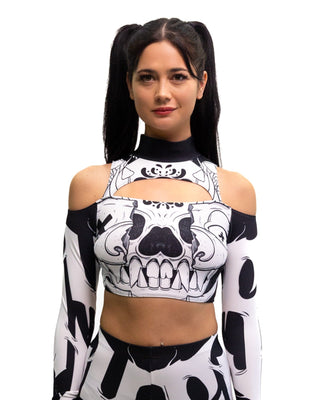 MuShY Metal Long Sleeve Crop Top Top