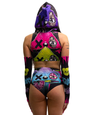 The Self Crop Top with Hooded Face Mask Top