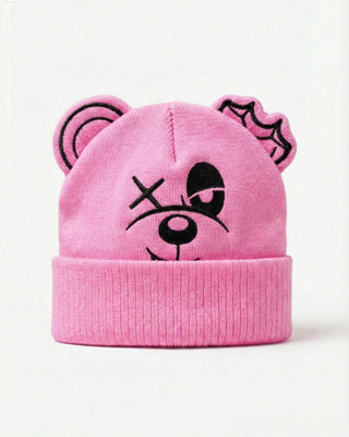 Bear Ear Beanie - Pink Beanie
