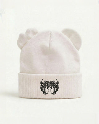 Bear Ear Beanie - White Beanie