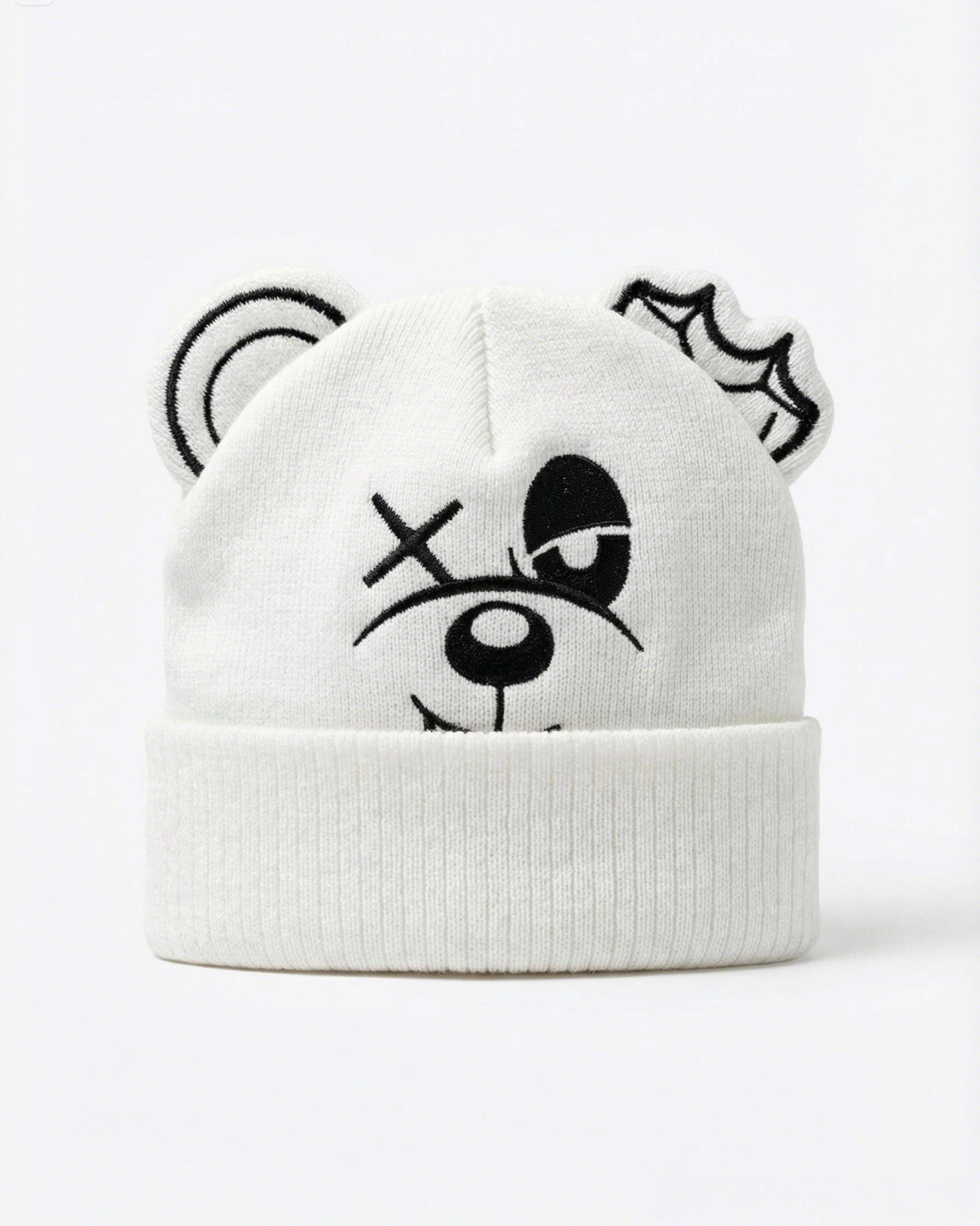 Bear Ear Beanie - White Beanie