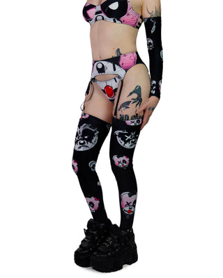 Bear Elegance Thong Bottom with Thigh High Socks SWIMWEAR
