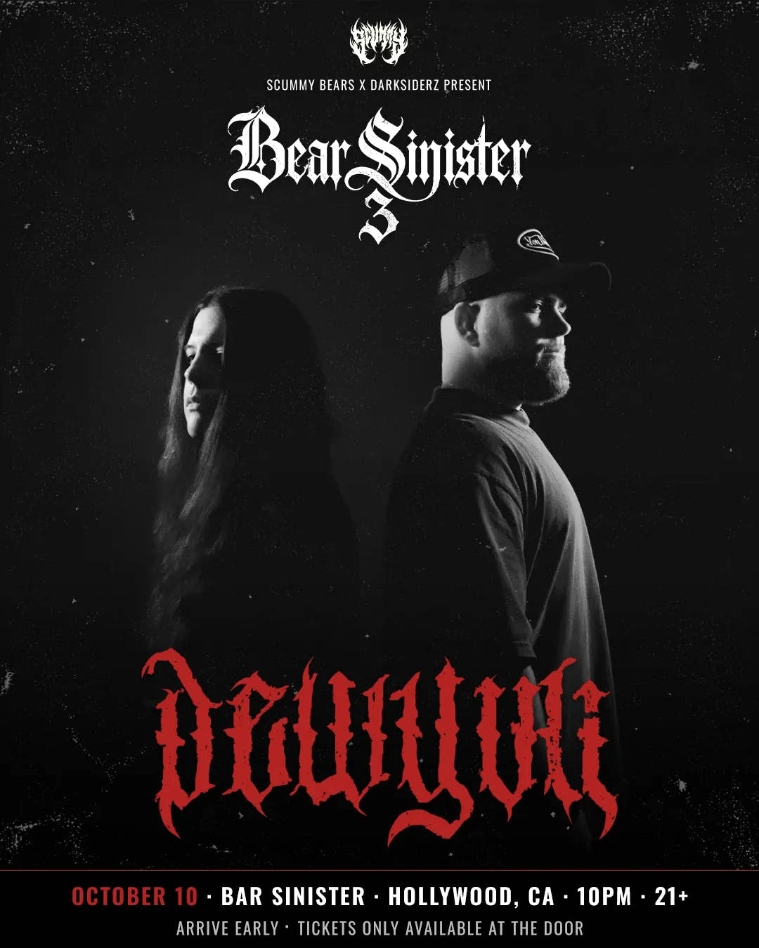 Black-and-white Bear Sinister 3 artist poster featuring Dewyuli