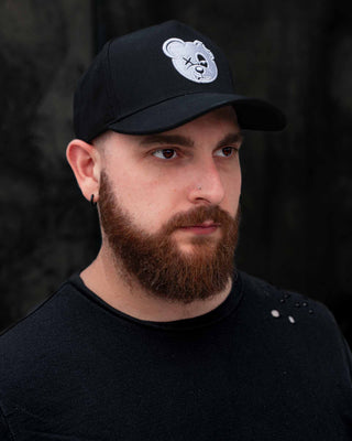 HATS BLACK Bear Face Snapback Hat