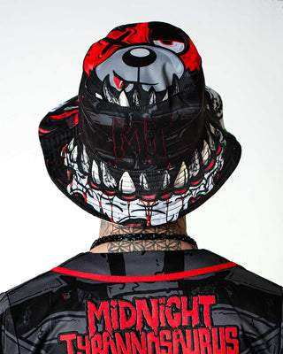 HATS ONE SIZE / IN STOCK - USUALLY SHIPS IN 1-2 BUSINESS DAYS Midnight Tyrannosaurus x Scummy Bears - Bloodborne - Bucket Hat