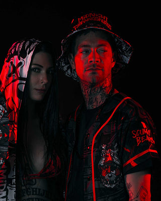 HATS ONE SIZE / IN STOCK - USUALLY SHIPS IN 1-2 BUSINESS DAYS Midnight Tyrannosaurus x Scummy Bears - Bloodborne - Bucket Hat