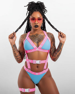 Oishi Tech Bikini Top - Blue/Pink Top