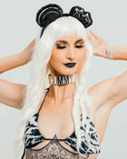 Scummy Bear Ears Fuzzy Headband - Black Accessory