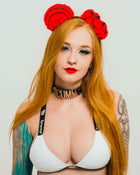 Scummy Bear Ears Fuzzy Headband - Red Accessory