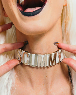 Scummy Choker Collar - White