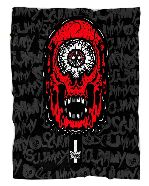 Blanket 60x80" / READY TO SHIP POPSISKULLS - BLOODY RED - BLANKET