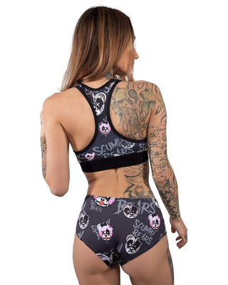 BONDAGE BEARS (GOTH AF) -  SPORTS BRA (BLACK) - Scummy Bears