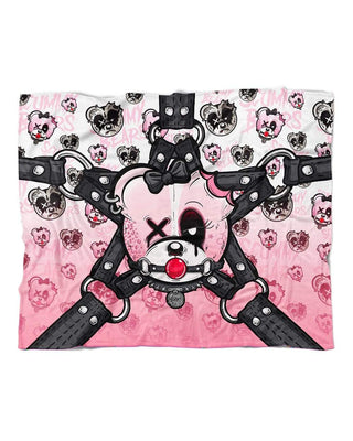 BRATTY BEAR (GOTH AF) - SOFT AF BLANKET (BABYDOLL PINK) - Scummy Bears