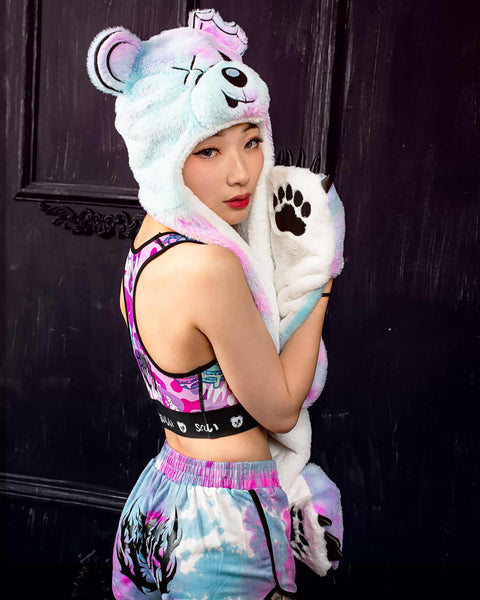 HATS UNICORN FUZZY THINGZZ - SCUMMY HOOD (BEAR FACE)