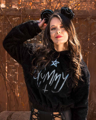 HEADBAND SCUMMY EARS HEADBAND - FUZZY THINGZZ  (BLACK)
