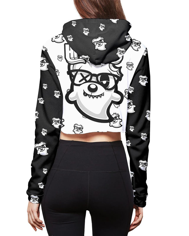 HI IM GHOST X SCUMMY BEARS - CROP HOODIE