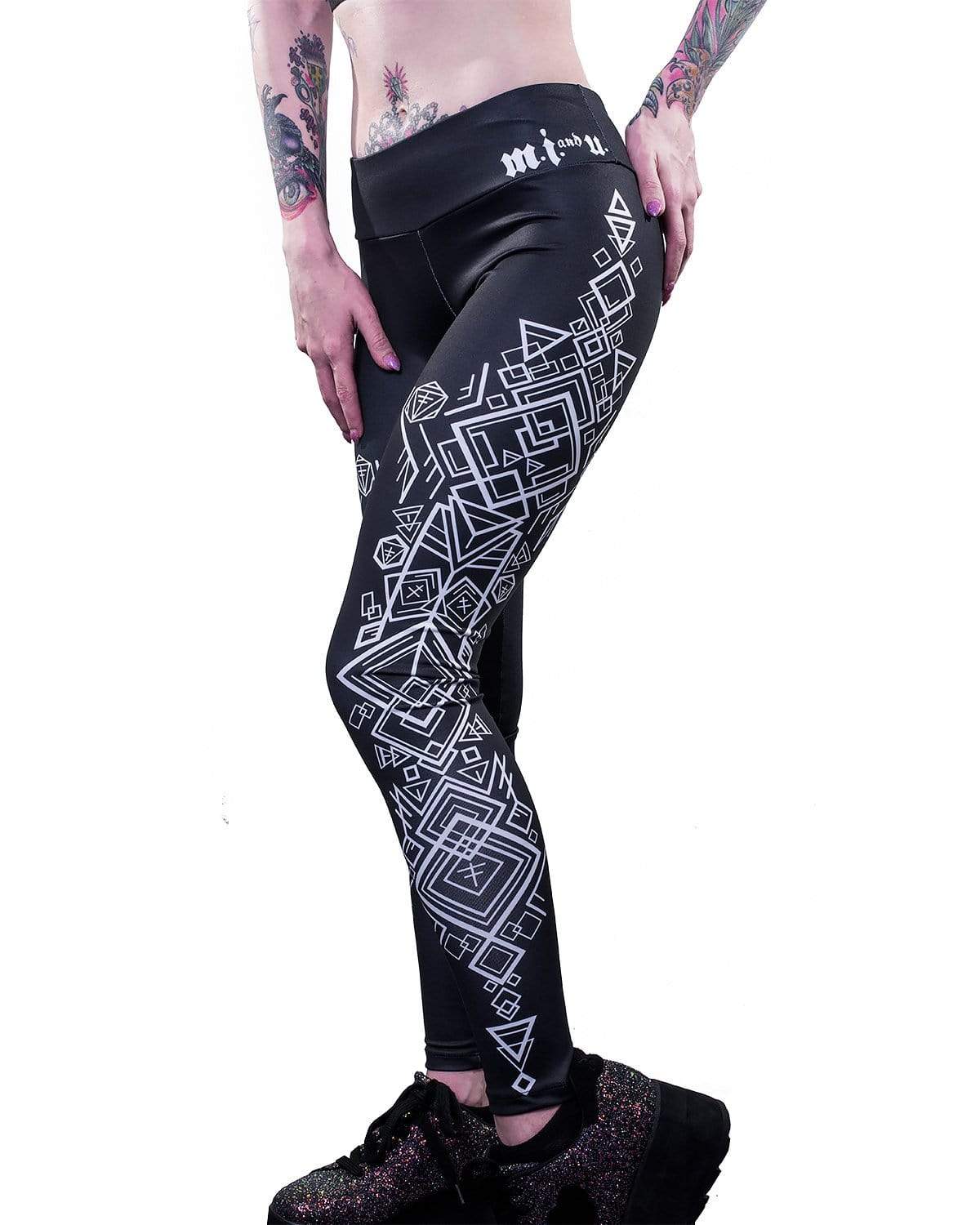 MI U By Madison Ivy Geo Leggings Night Scummy Bears