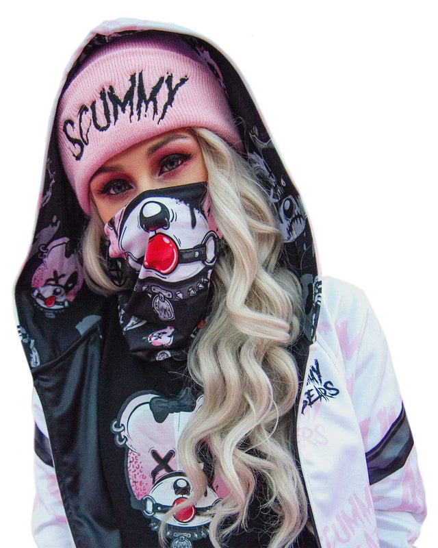 BRATTY BEAR (GOTH AF) -  FACE MASK (BLACK) - Scummy Bears