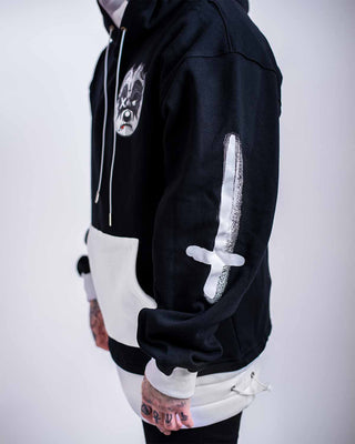 MENS GOTH AF - GOTH BEAR - TWO-TONE HOODIE