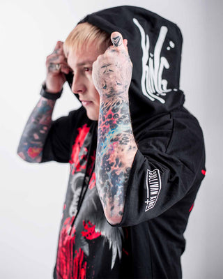 MENS SULLIVAN KING X SCUMMY BEARS - SPINE COLLECTOR - SHORT SLEEVE TECH HOODIE