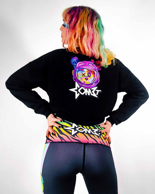 NA / BLACK Com3t Womens Crop Sweatshirt