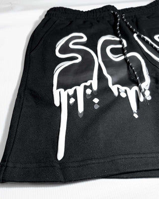 Shorts SCUMMY DRIP PUFF SHORTS - BLACK/WHITE