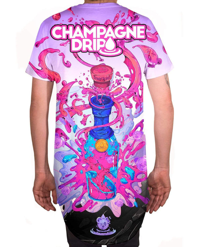 T-SHIRTS CHAMPAGNE DRIP X SCUMMY BEARS - BOTTLE DROP (DAY CLUB) - LONG TEE