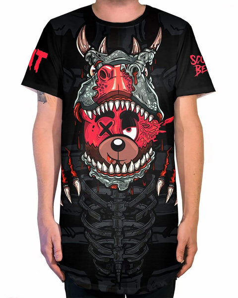 MIDNIGHT TYRANNOSAURUS X SCUMMY BEARS - BONEYARD - LONG TEE - Scummy Bears
