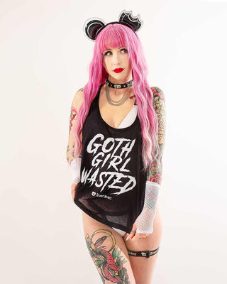 TOPS GOTH GIRL WASTED - CROP TANK