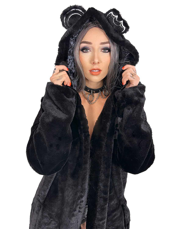 TOPS OISHI - BEAR METAL - FUZZY THINGZZ CLOAK (BLACK)