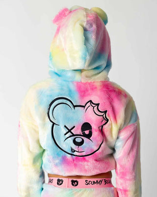 TOPS OISHI - BEAR METAL - FUZZY THINGZZ CROP HOODIE (UNICORN)