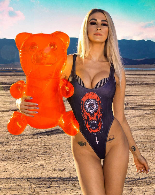 WOMEN POPSISKULLS - BLOODY RED - HIGH CUT BODY SUIT